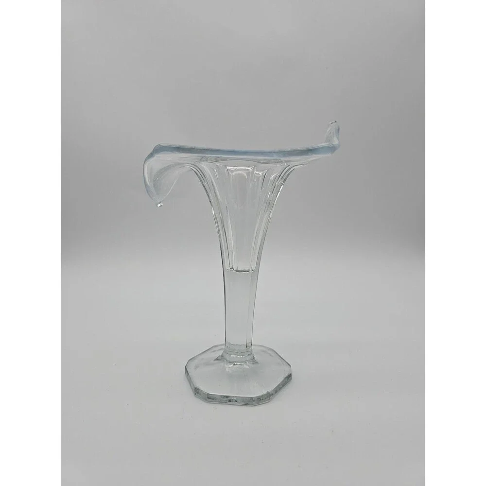 Jack in the Pulpit Clear Art Glass Vase